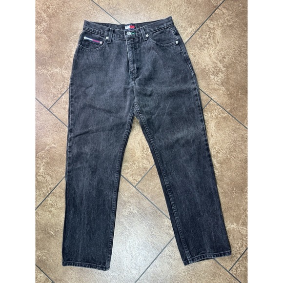 Tommy Hilfiger Denim - Vintage Tommy Hilfiger Women's Classic High Rise Straight Black Denim Jeans Logo